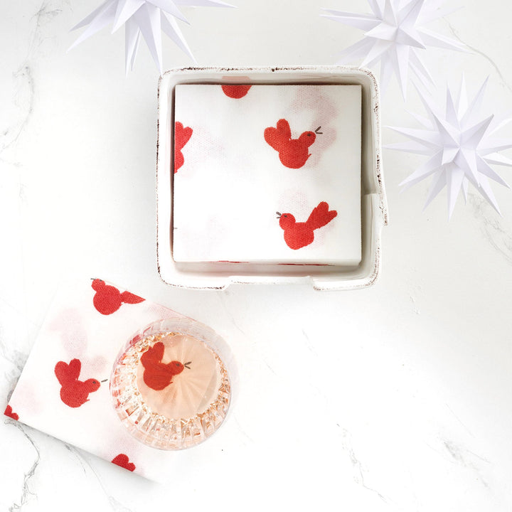 Papersoft Red Bird Cocktail Napkins - Pack of 20
