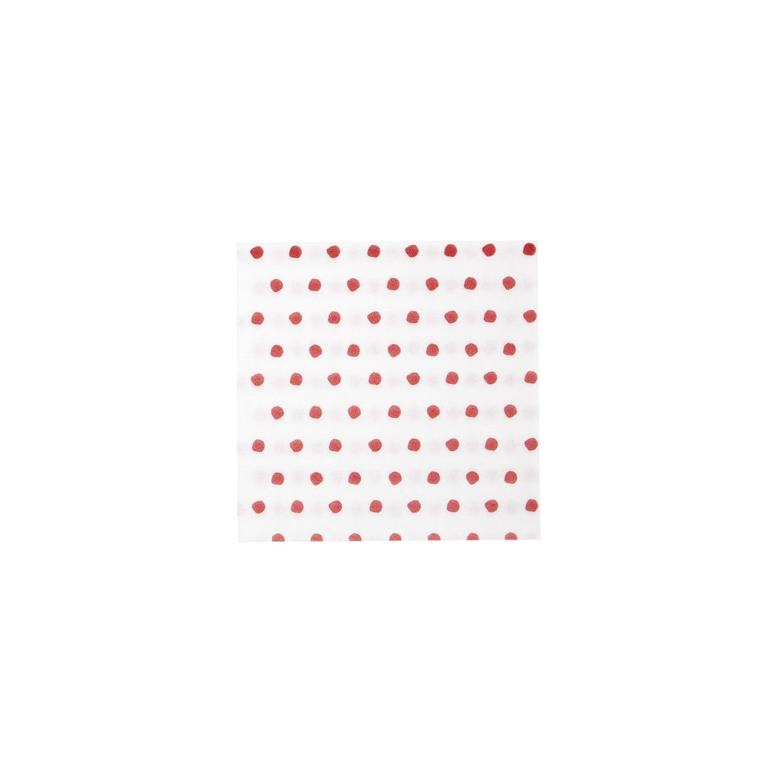 Papersoft Napkins Red Dot Cocktail Napkins - Pack of 20