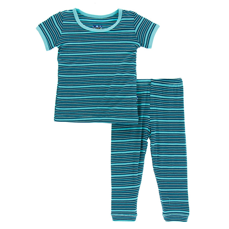 Shining Sea Stripe Short Sleeve Pajama Set