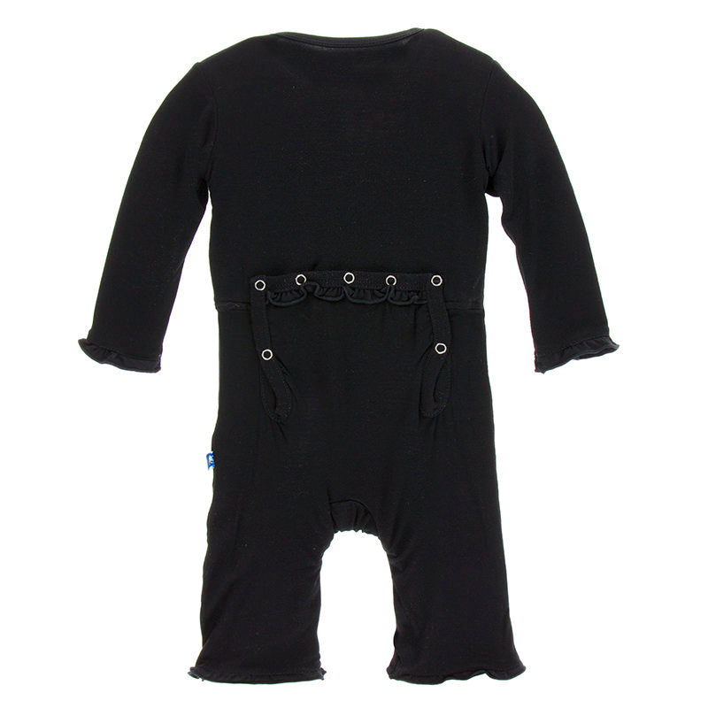 Midnight Classic Ruffle Coverall w/ Snaps