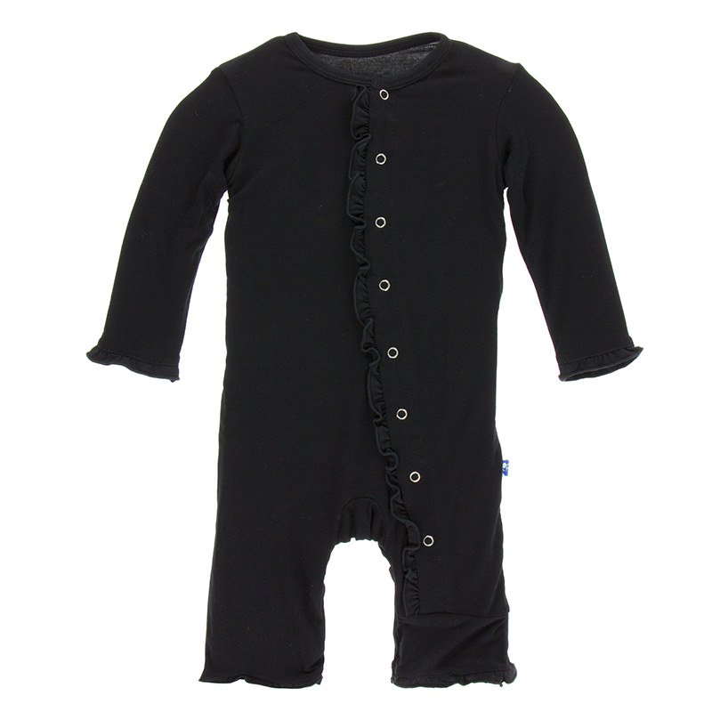 Midnight Classic Ruffle Coverall w/ Snaps