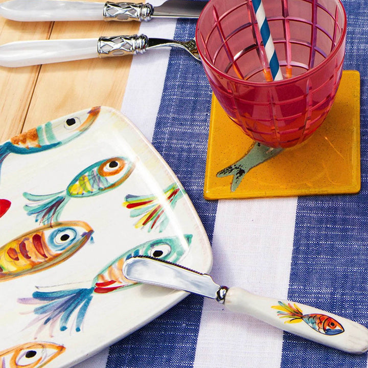 Pesci Colorati Square Plate With Spreader