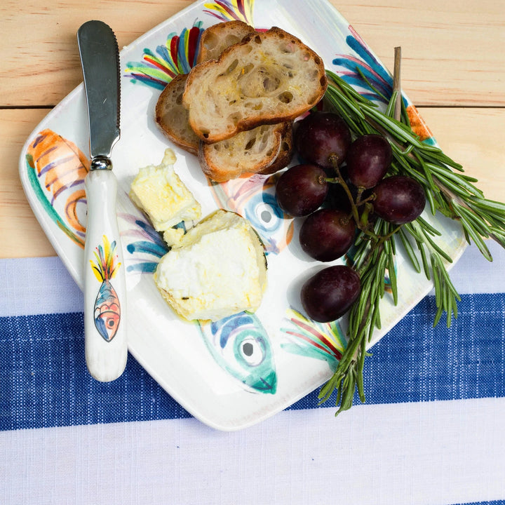 Pesci Colorati Square Plate With Spreader
