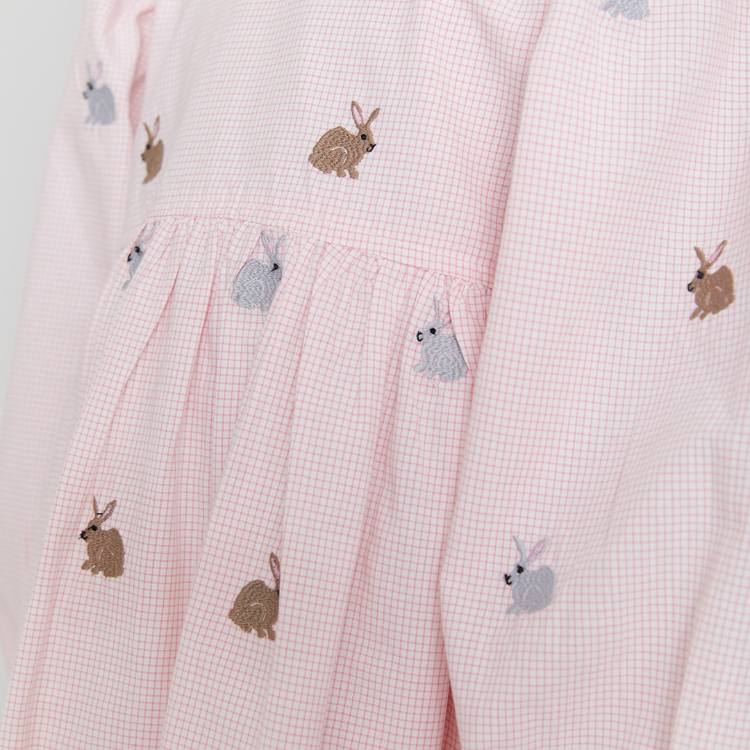 Pink Check Bunny Bea Dress