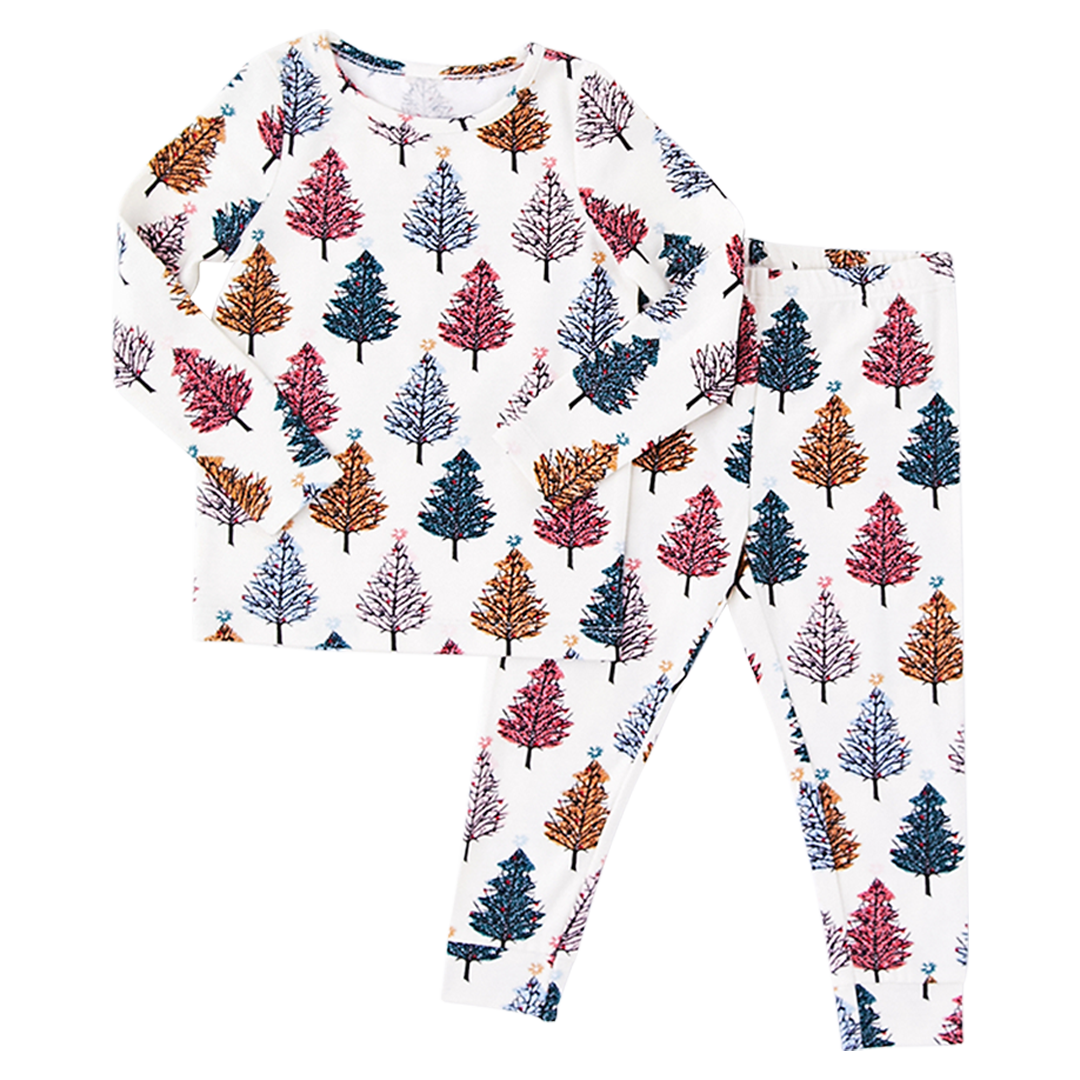 Multi Christmas Trees Baby/Kid/Adult Holiday PJ Set