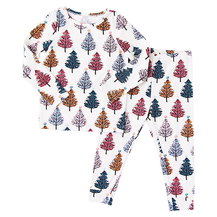 Multi Christmas Trees Baby/Kid/Adult Holiday PJ Set