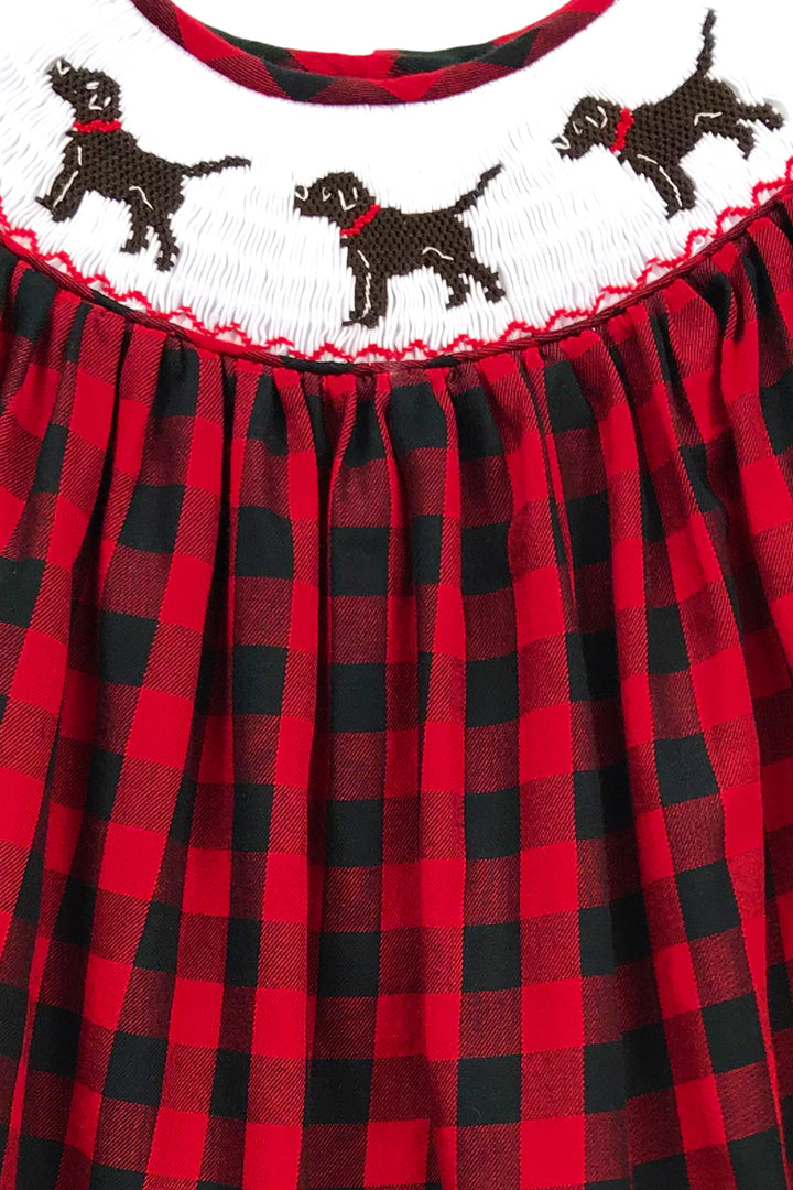 Smocked Puppy Dog Bishop Dress