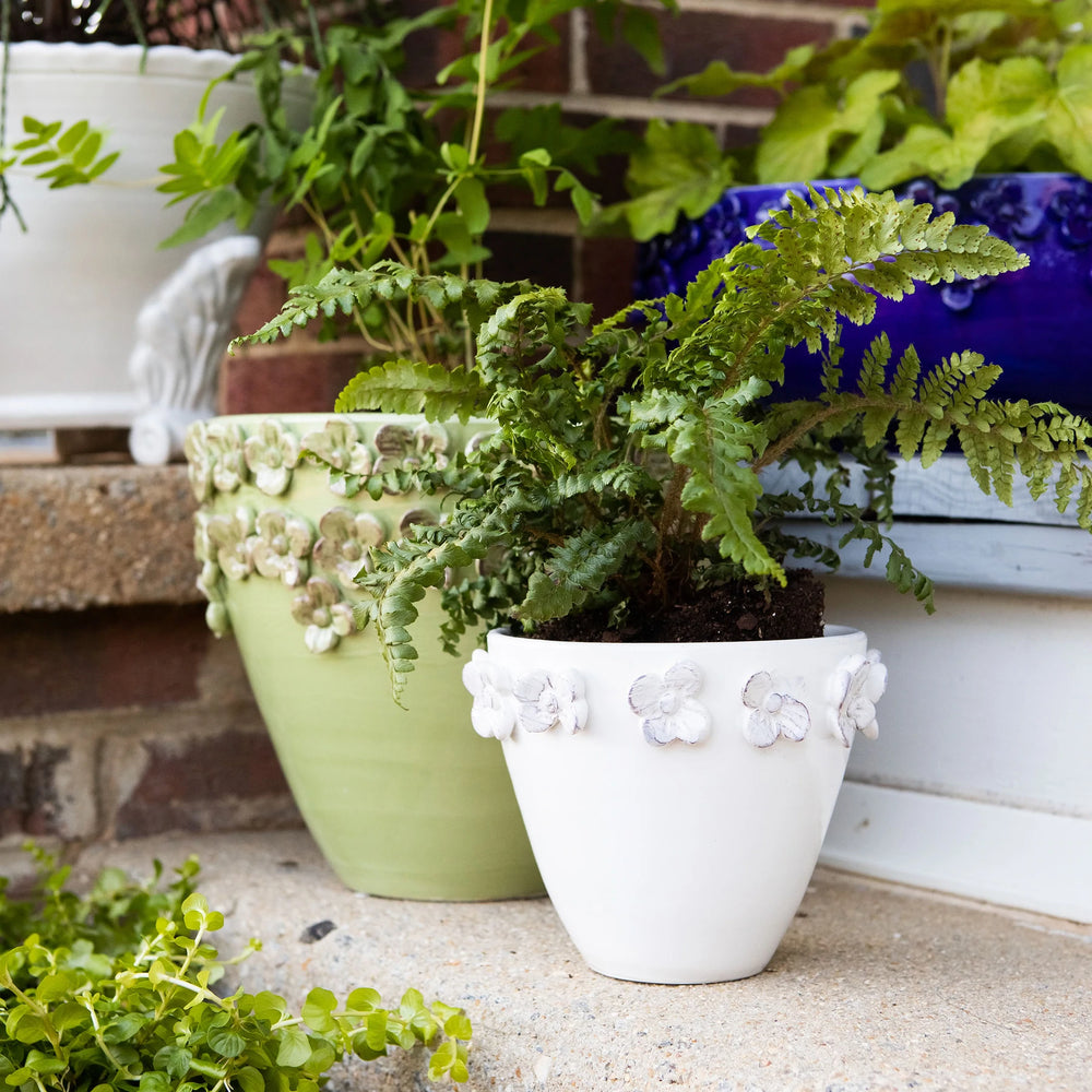 Rustic Garden White Small Cachepot
