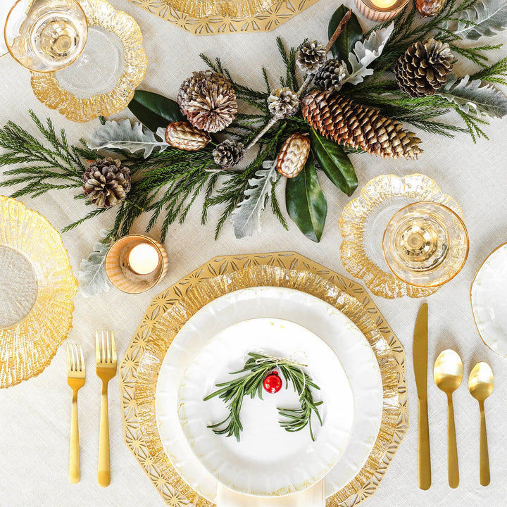 Rufolo Glass Gold Canape Plate