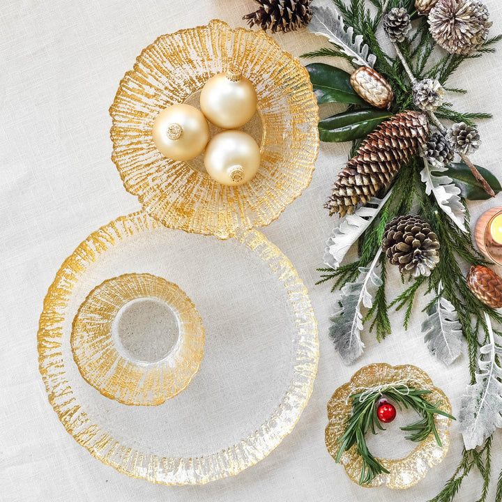 Rufolo Glass Gold Canape Plate