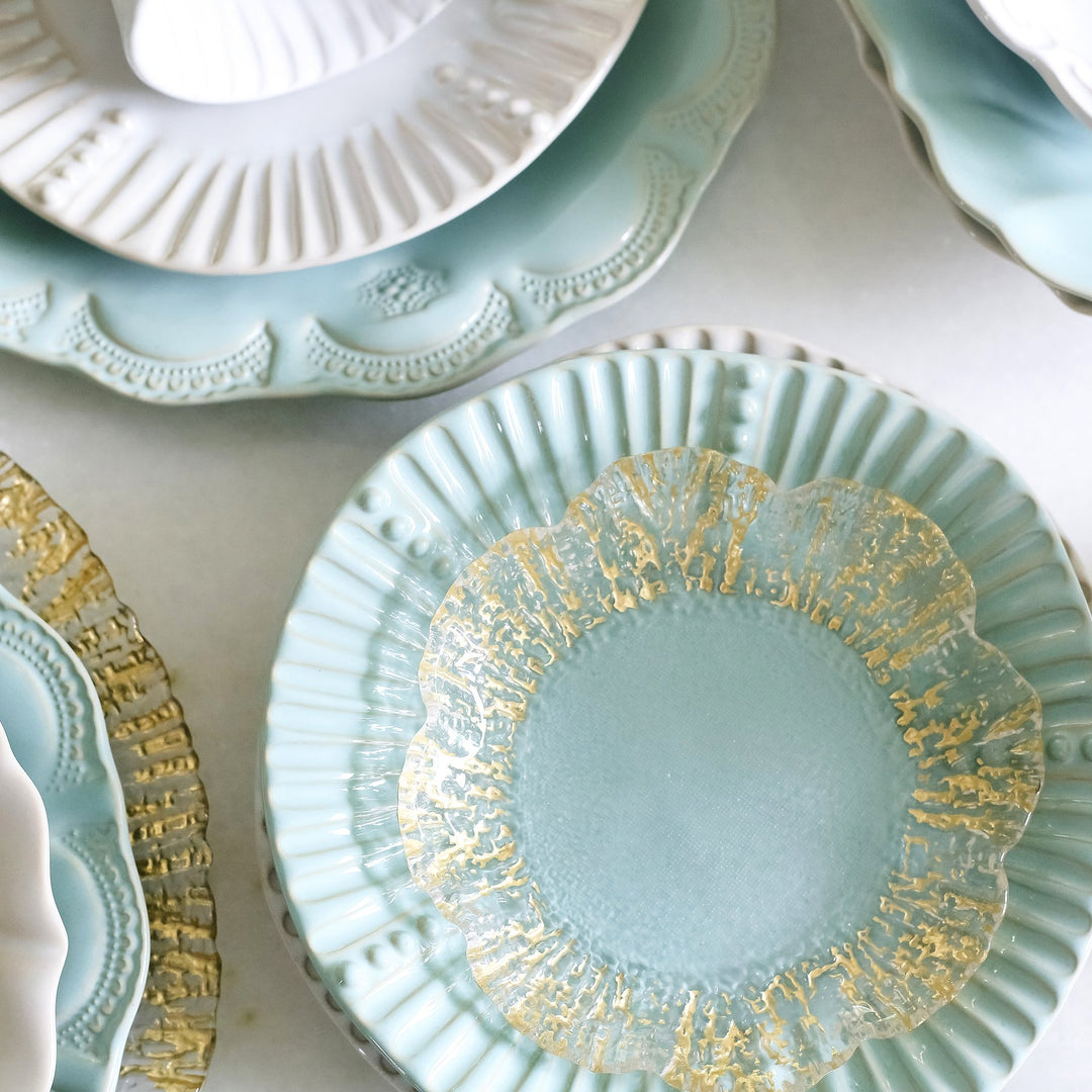 Rufolo Glass Gold Canape Plate