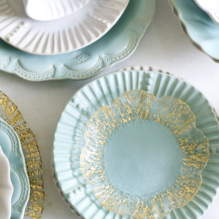 Rufolo Glass Gold Canape Plate