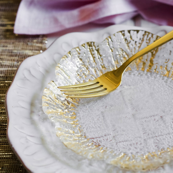 Rufolo Glass Gold Canape Plate