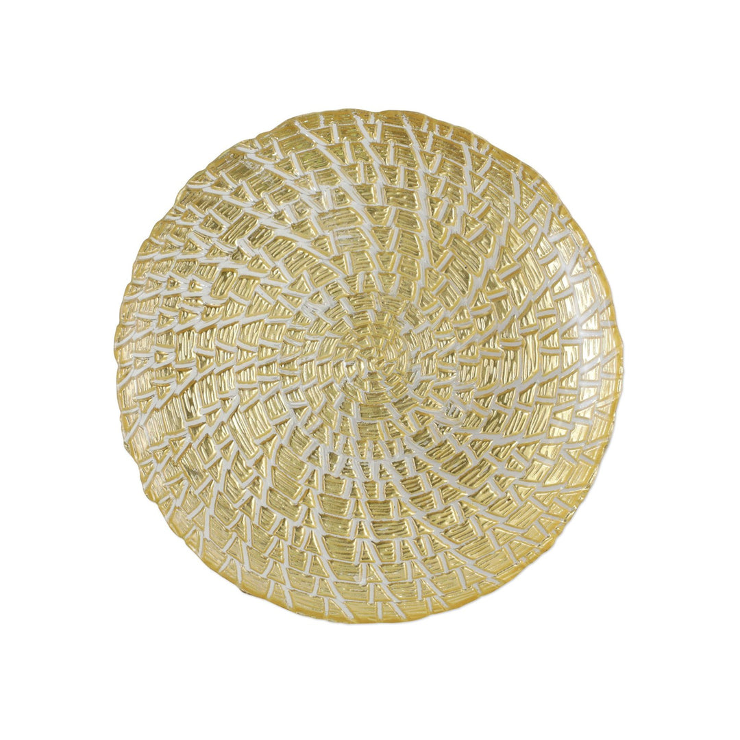 Rufolo Glass Gold Crocodile Small Cake Stand