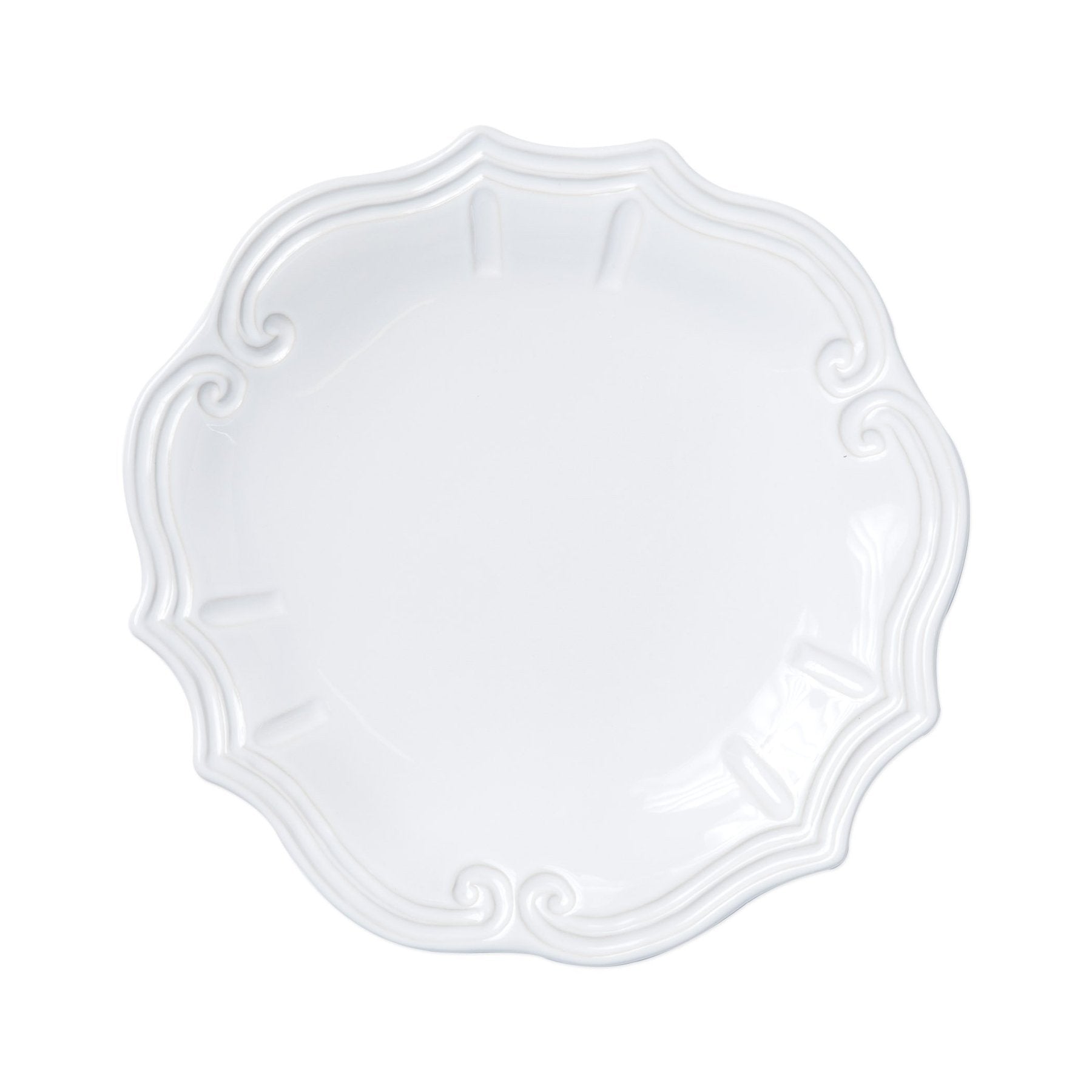 White Incanto Stone Baroque Dinner Plate