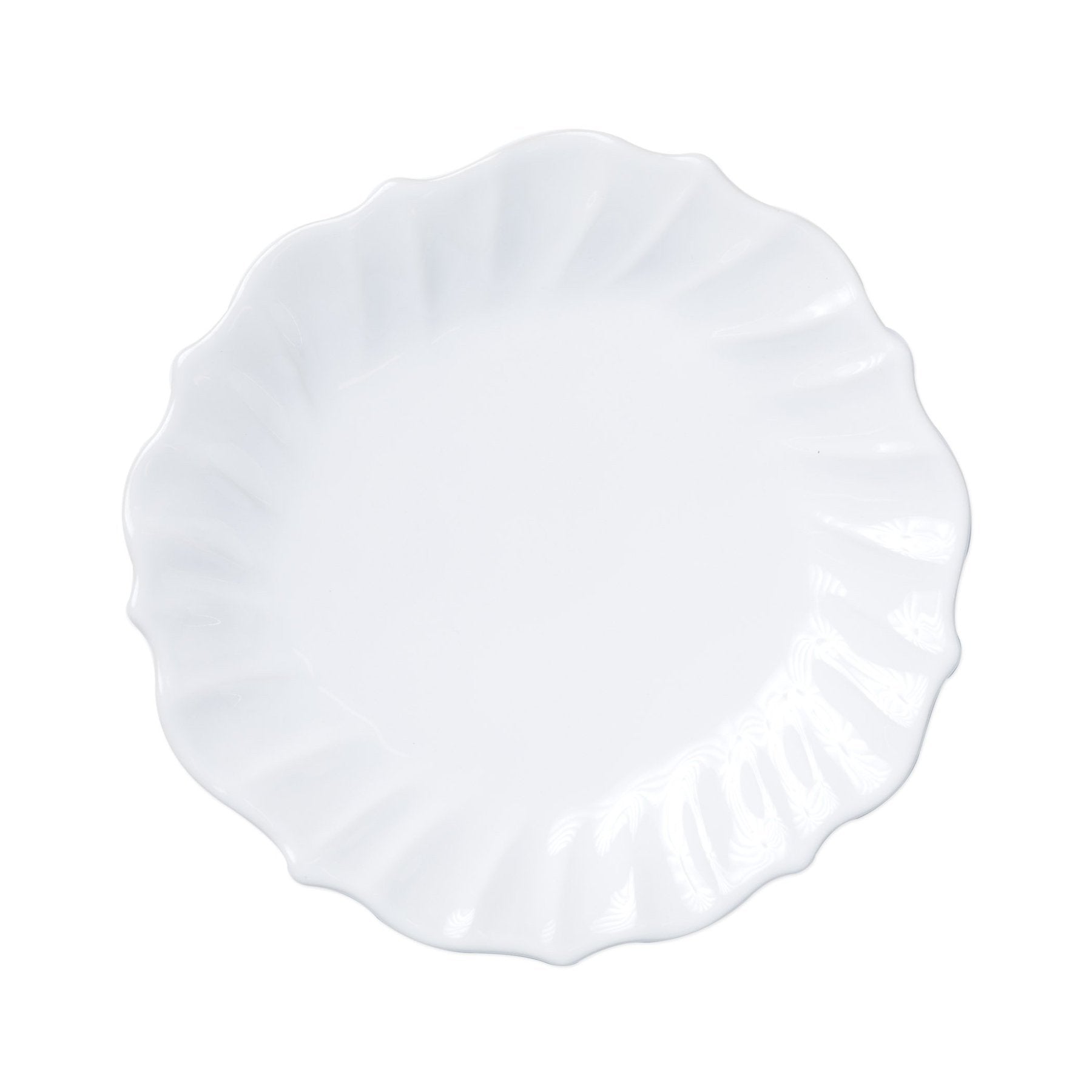 White Incanto Stone Ruffle Dinner Plate