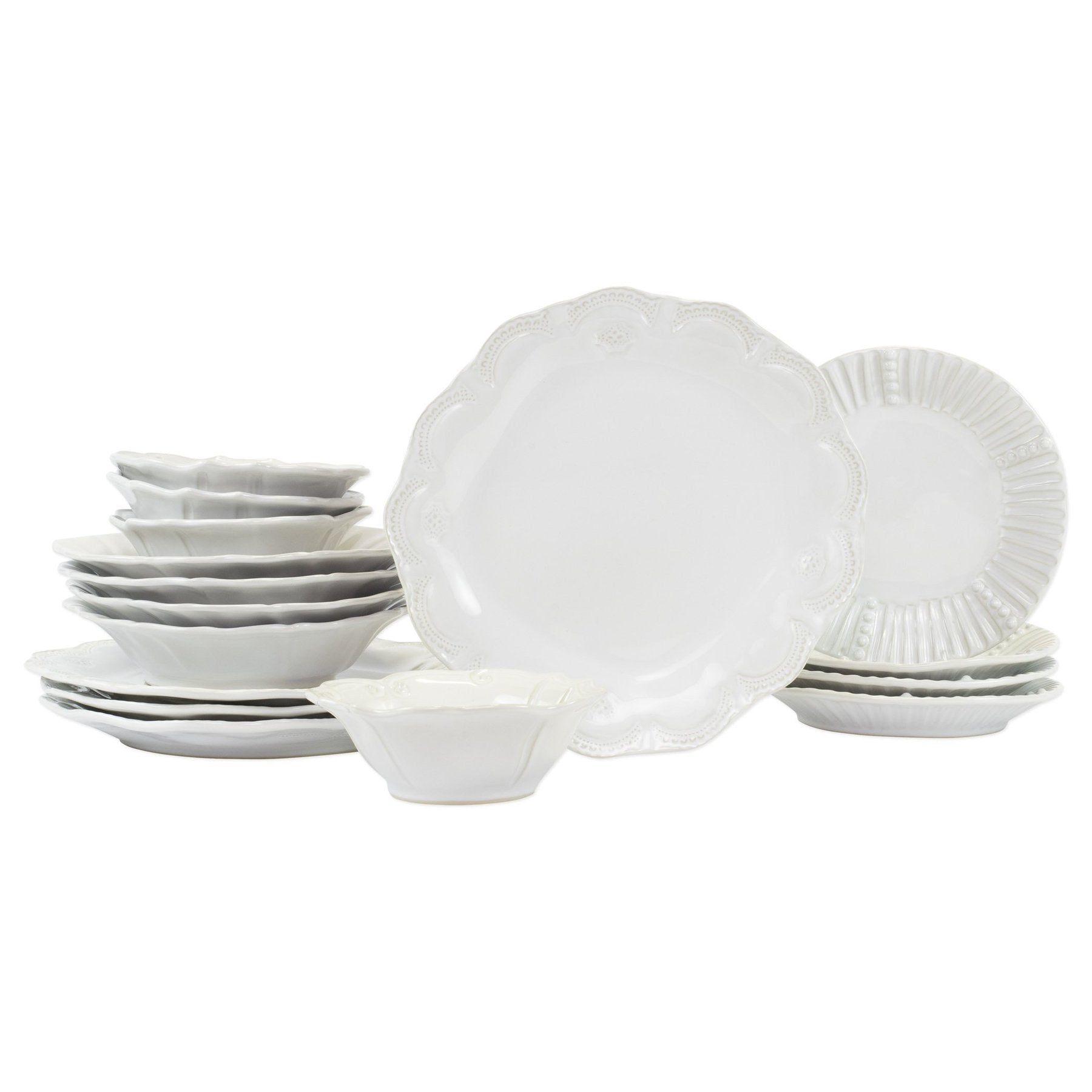 Incanto Stone White Sixteen Piece Place Setting 