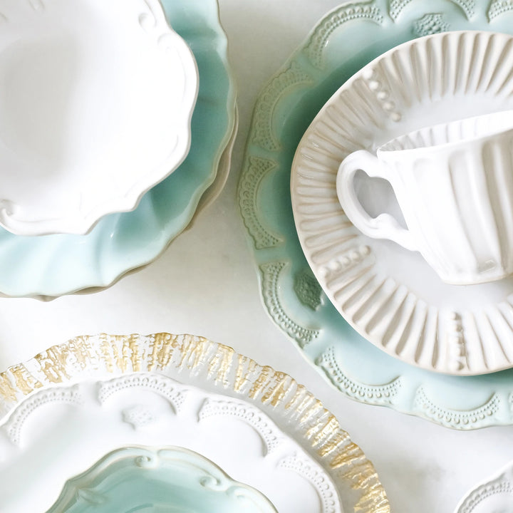 White Incanto Stone Stripe Salad Plate