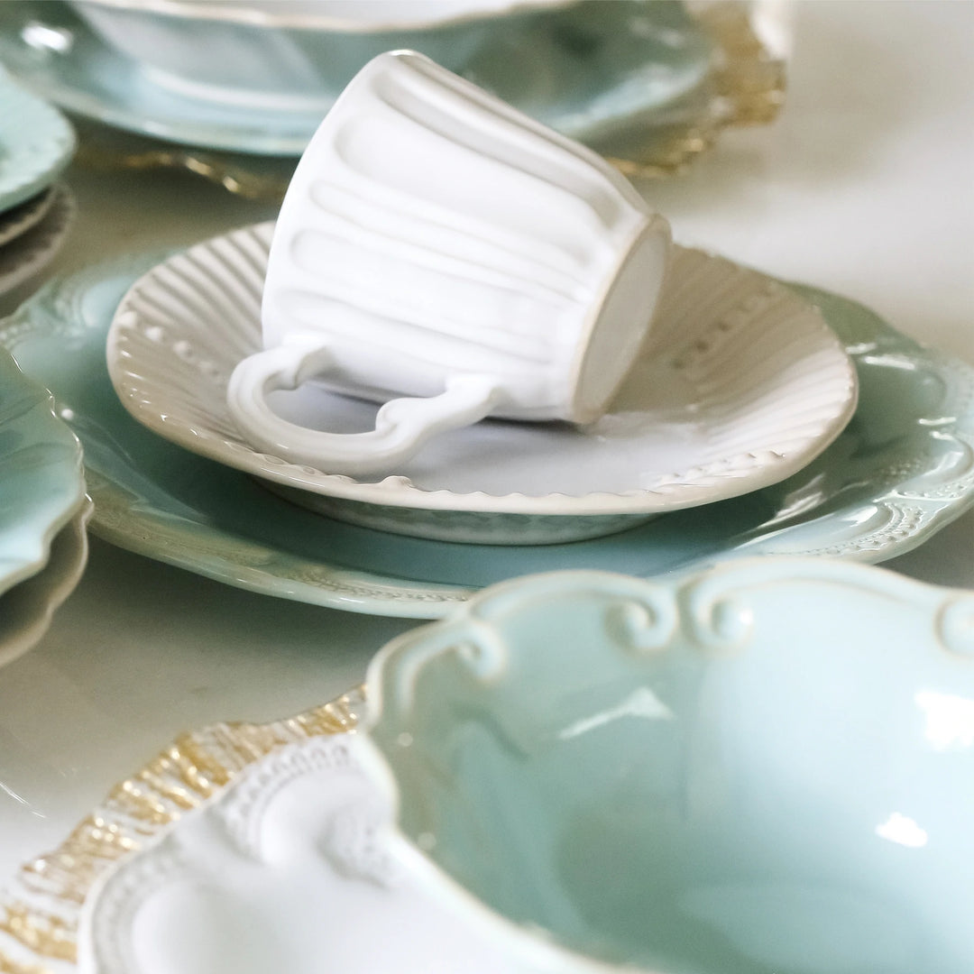 White Incanto Stone Stripe Salad Plate