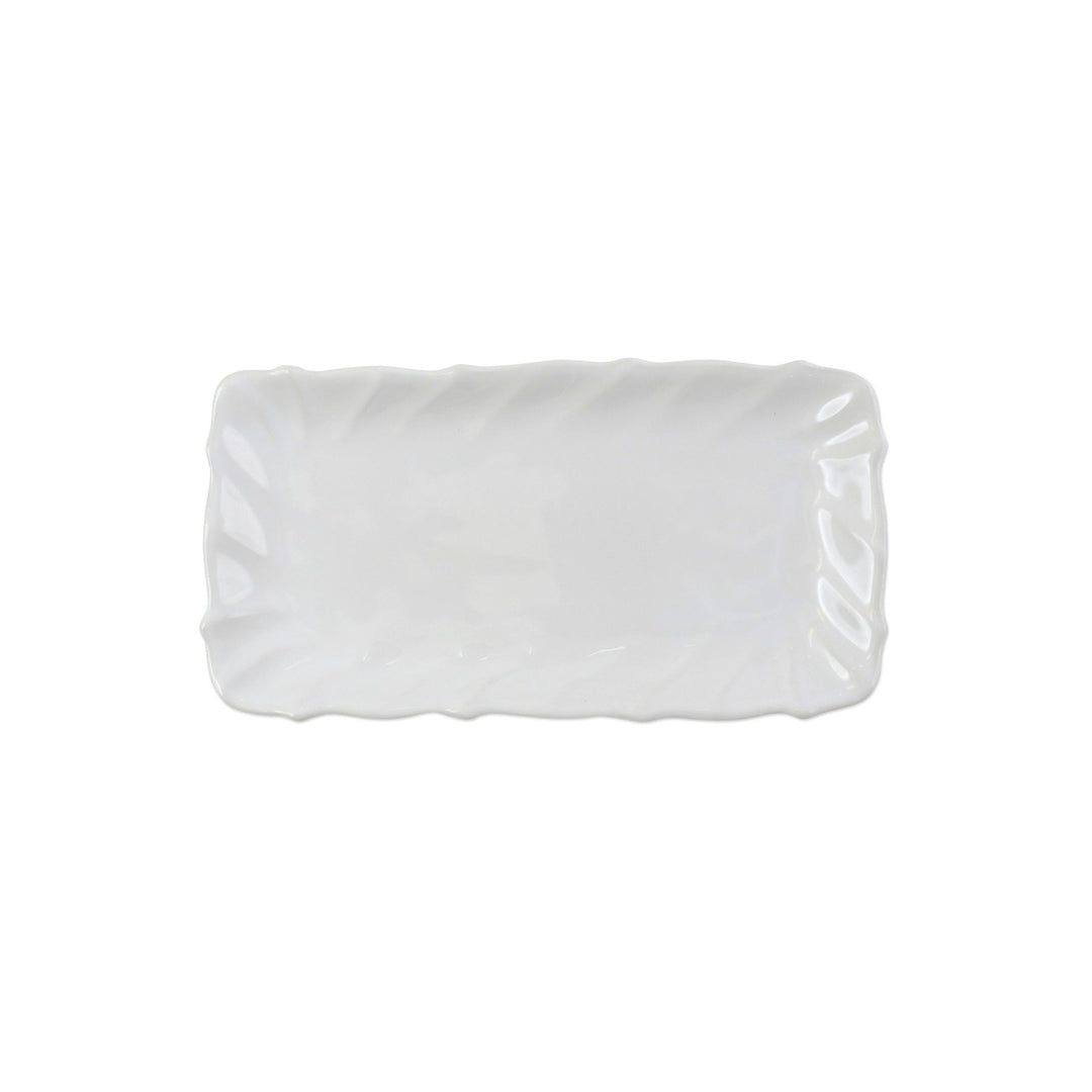 Incanto Stone White Ruffle Rectangular Tray