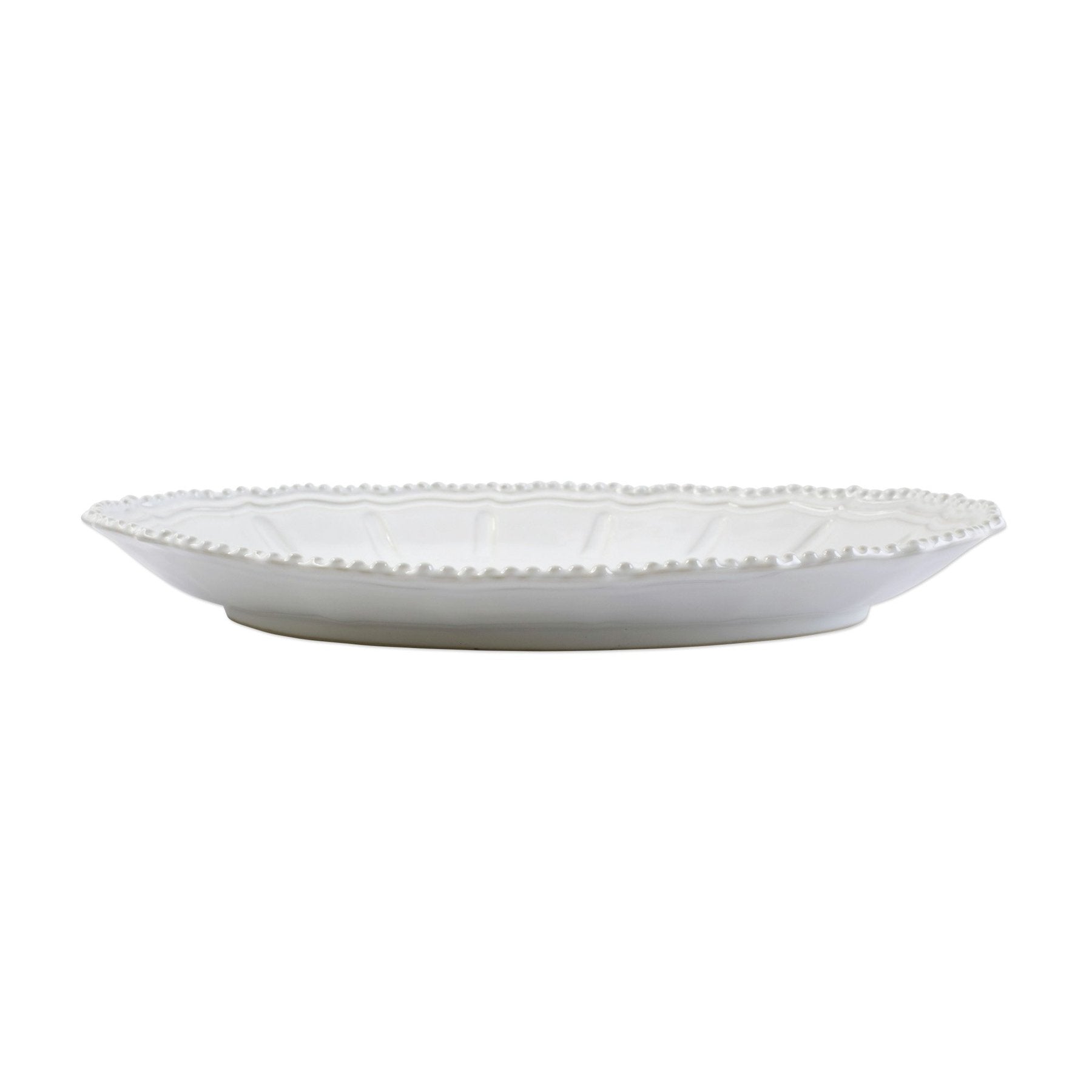 Incanto Stone White Baroque Large Oval Shallow Bowl