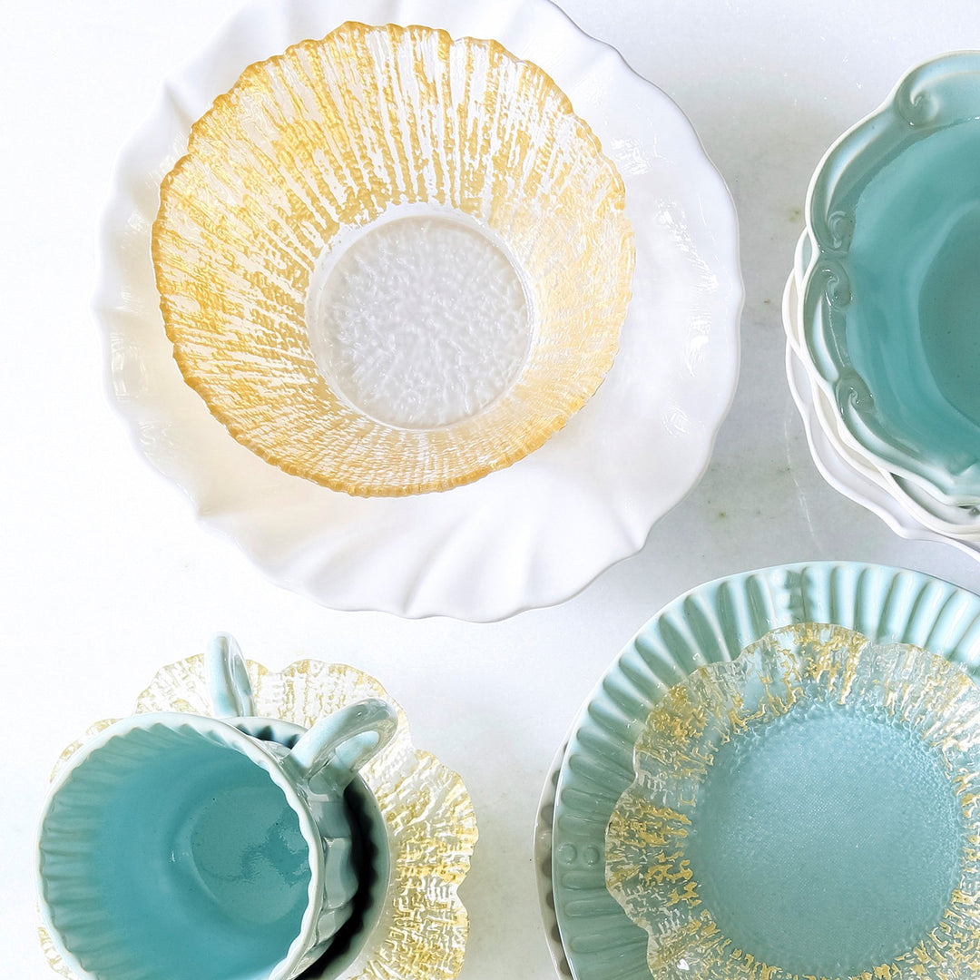 White Incanto Stone Ruffle Pasta Bowl