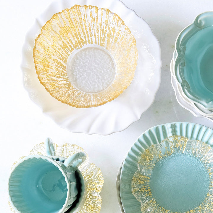 White Incanto Stone Ruffle Pasta Bowl