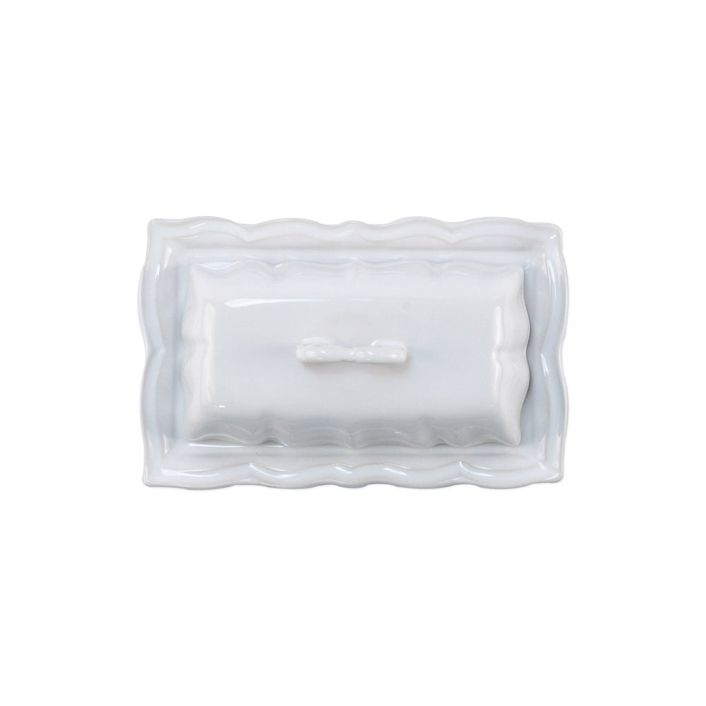 White Incanto Stone Baroque Butter Dish