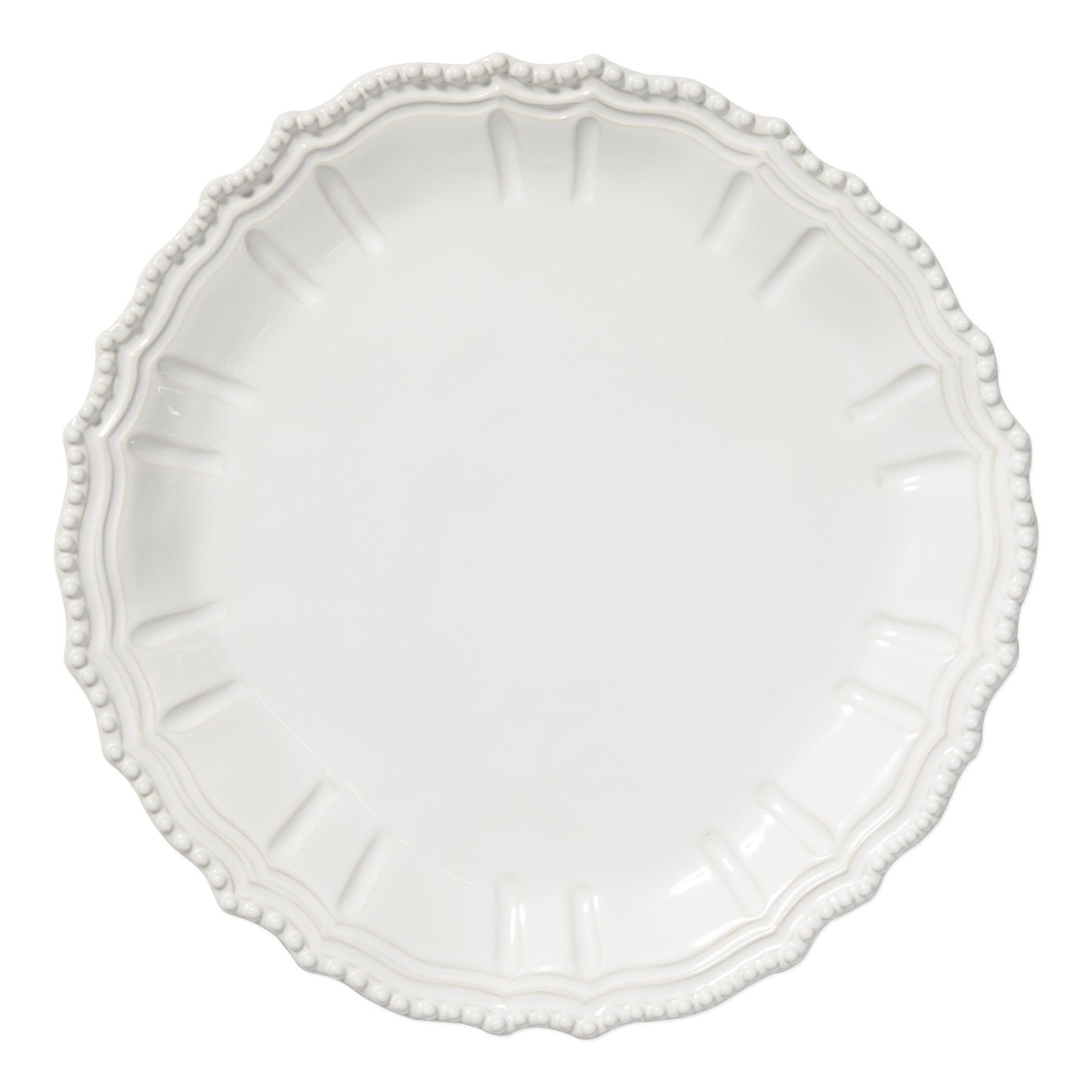 White Incanto Stone Baroque Round Platter