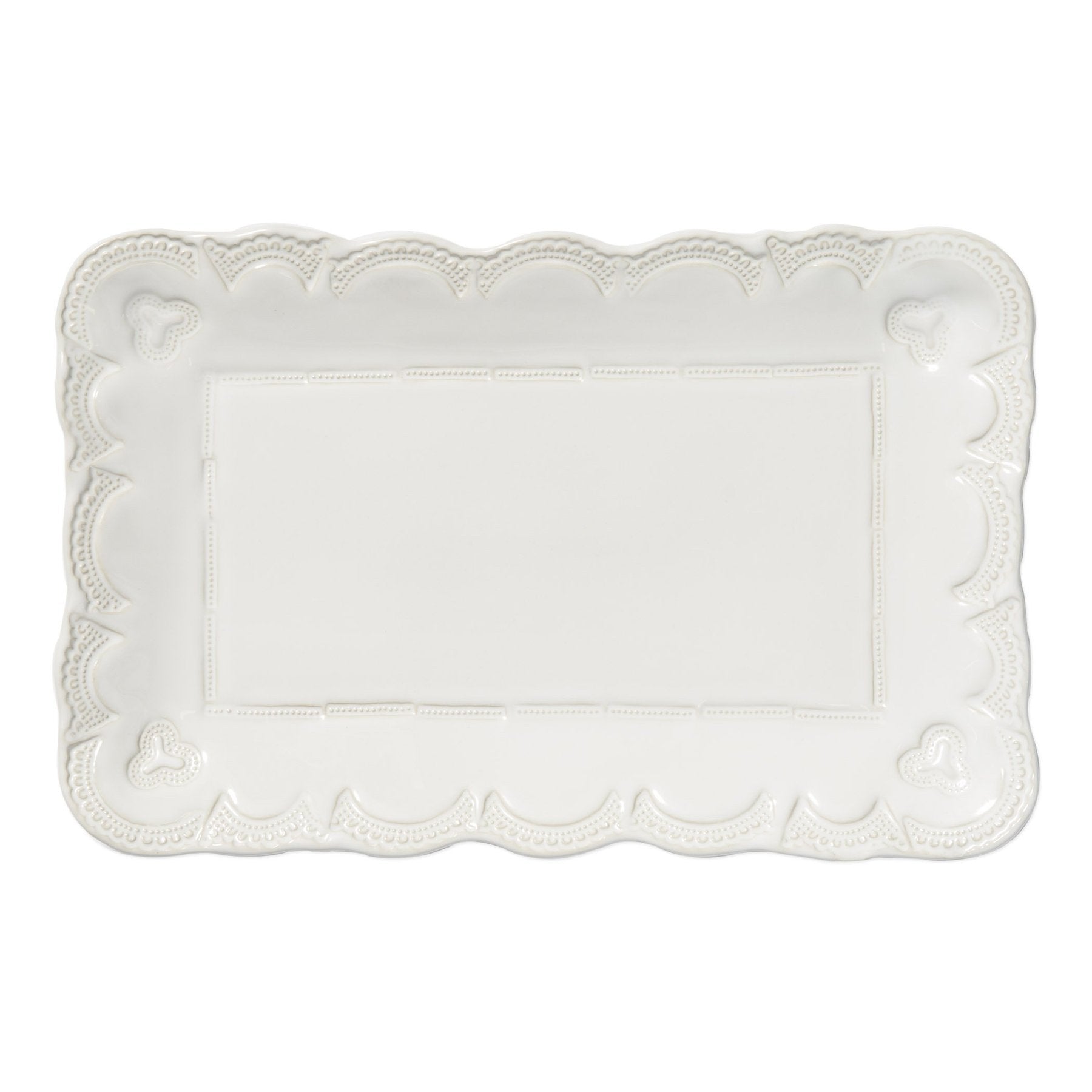White Incanto Stone Lace Small Rectangular Platter