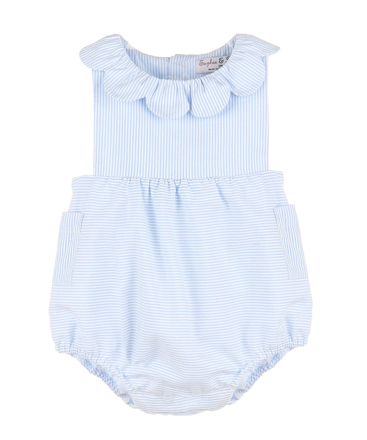Blue & White Stripe Cul-De-Sac Sunsuit Bubble