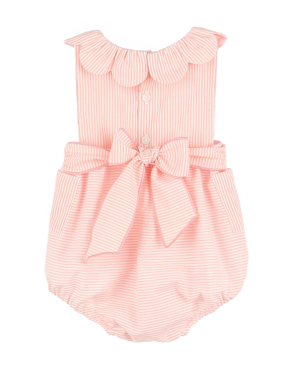 Peach & White Stripe Cul-De-Sac Sunsuit Bubble