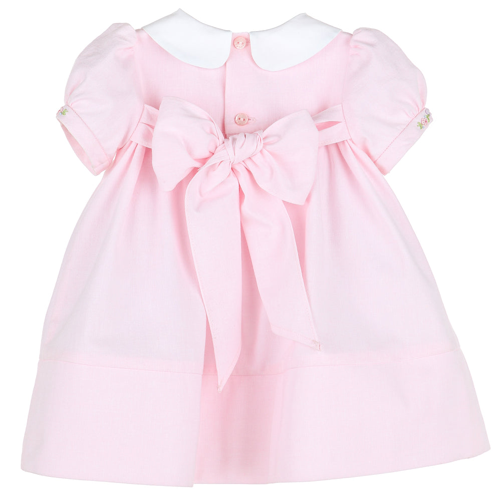 Pink Spring Broderie Scallop Dress