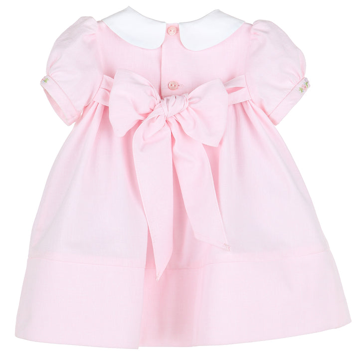 Pink Spring Broderie Scallop Dress