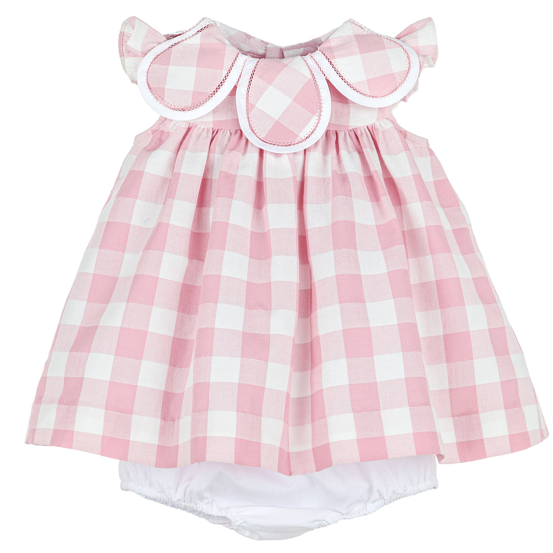 Pink Grand Gingham Petal Float Dress