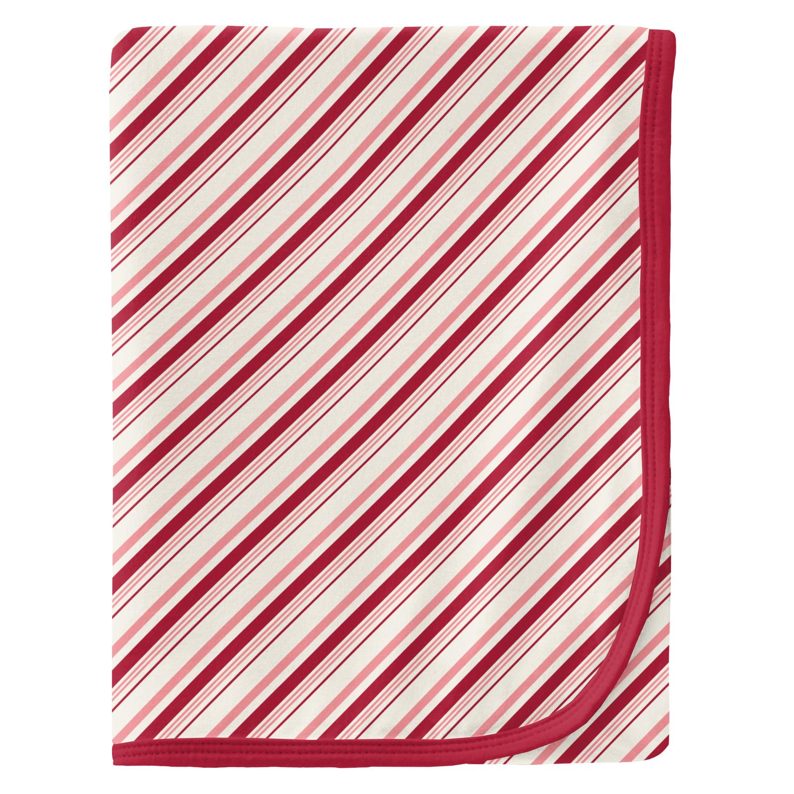 Strawberry Candy Cane Stripe Swaddling Blanket