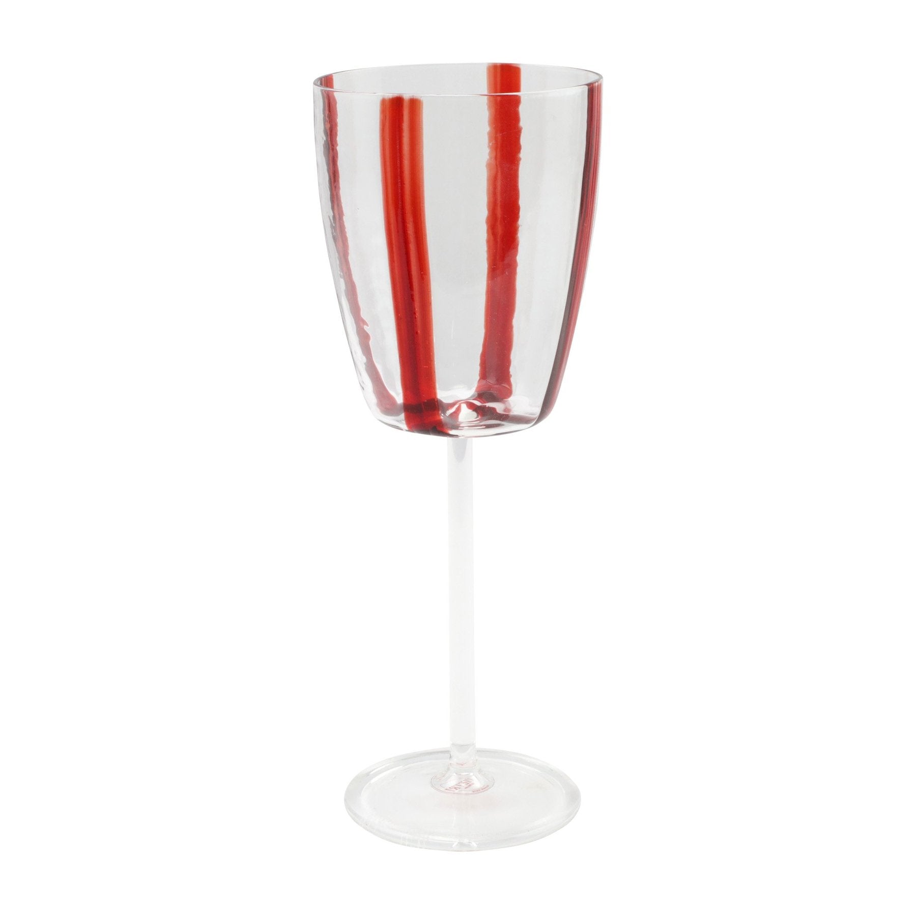 Stripe Red Wine Glass