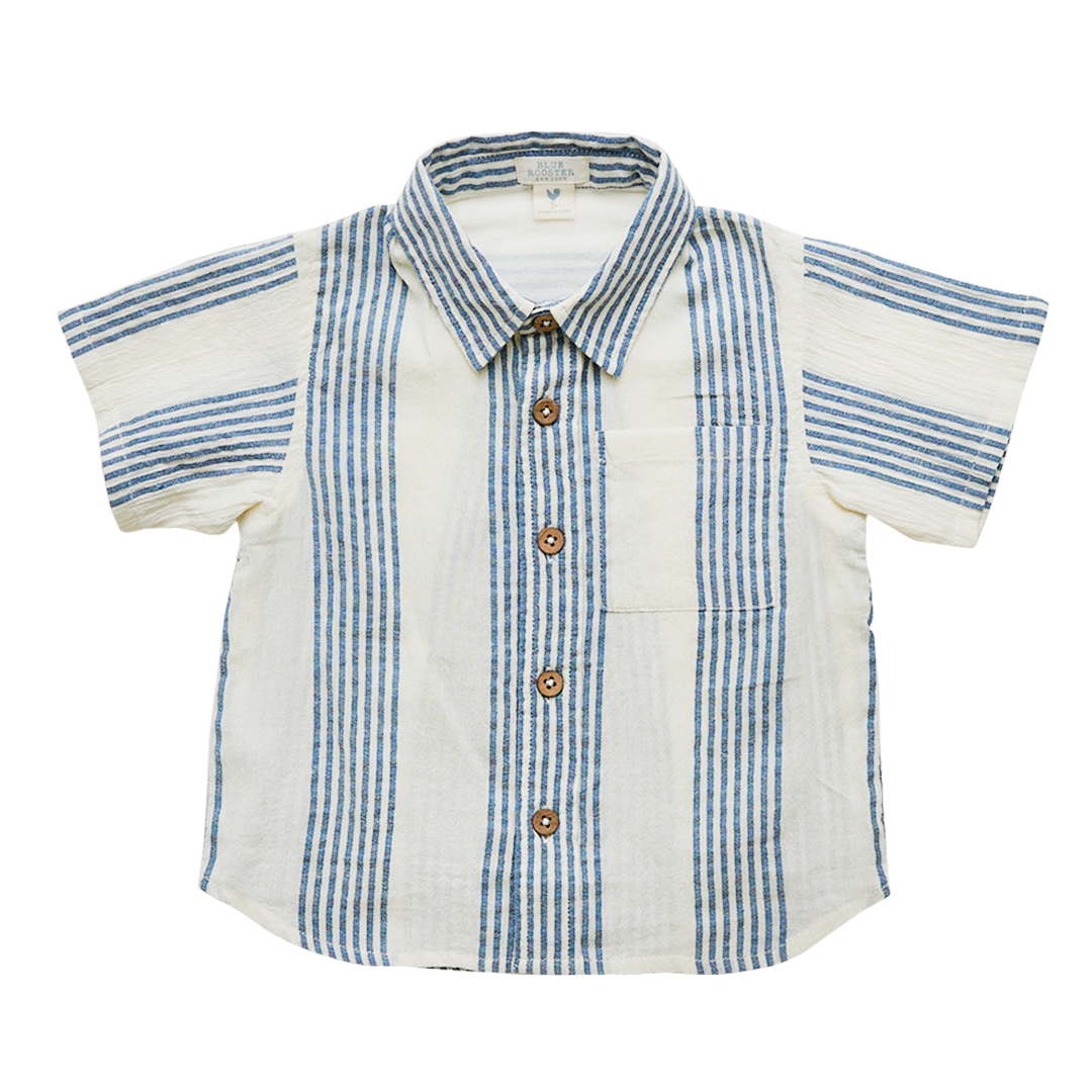 Antique White & Navy Column Stripe Jack Shirt