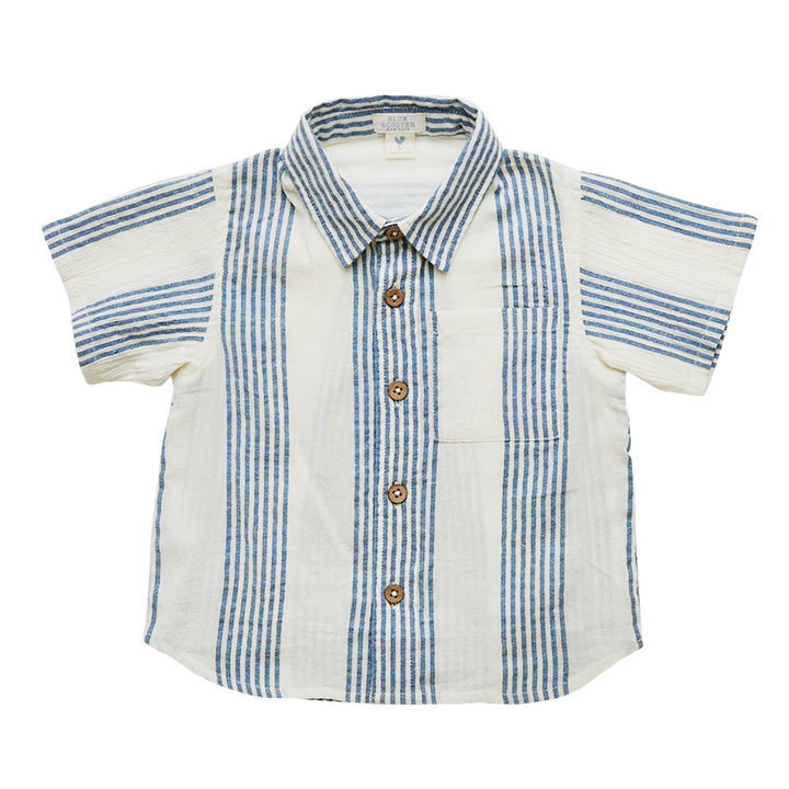 Antique White & Navy Column Stripe Jack Shirt