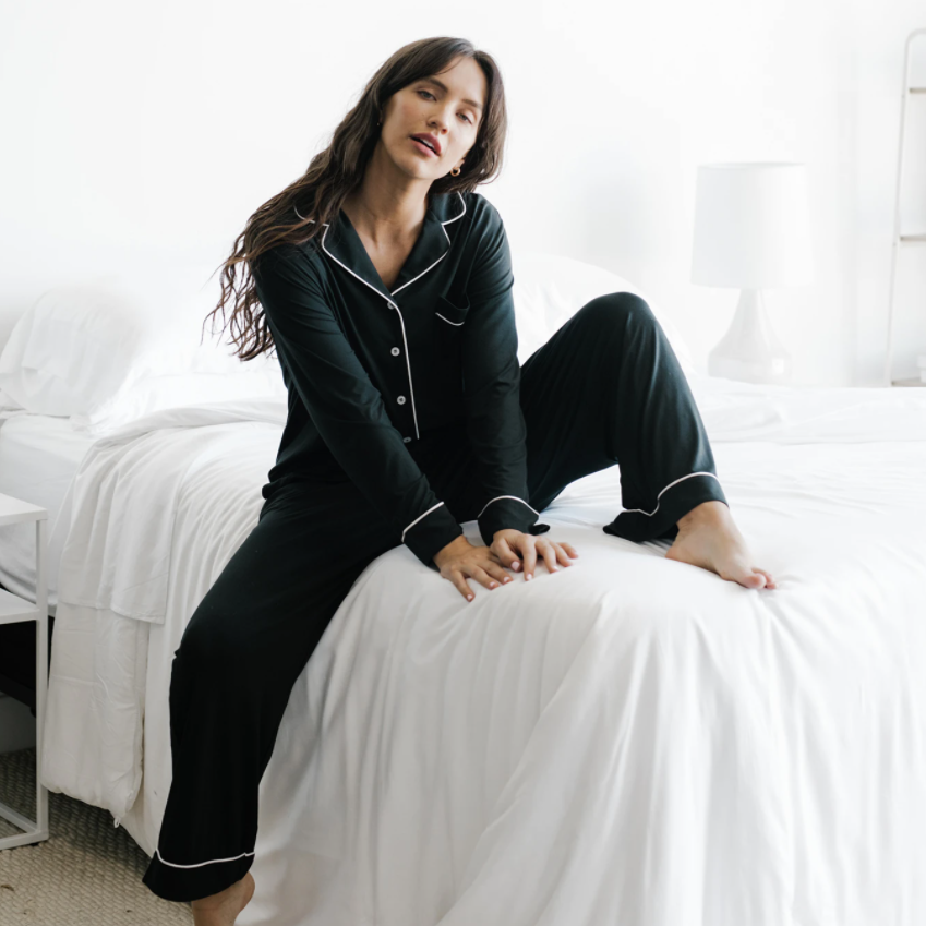 Stretch-Knit Bamboo Classic Long Sleeve Pajama Set