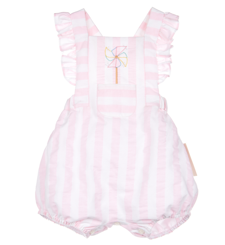 Pink Sunny Stripe Sunsuit Bubble
