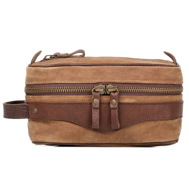 Campaign Waxed Canvas Toiletry Square Shave Kit