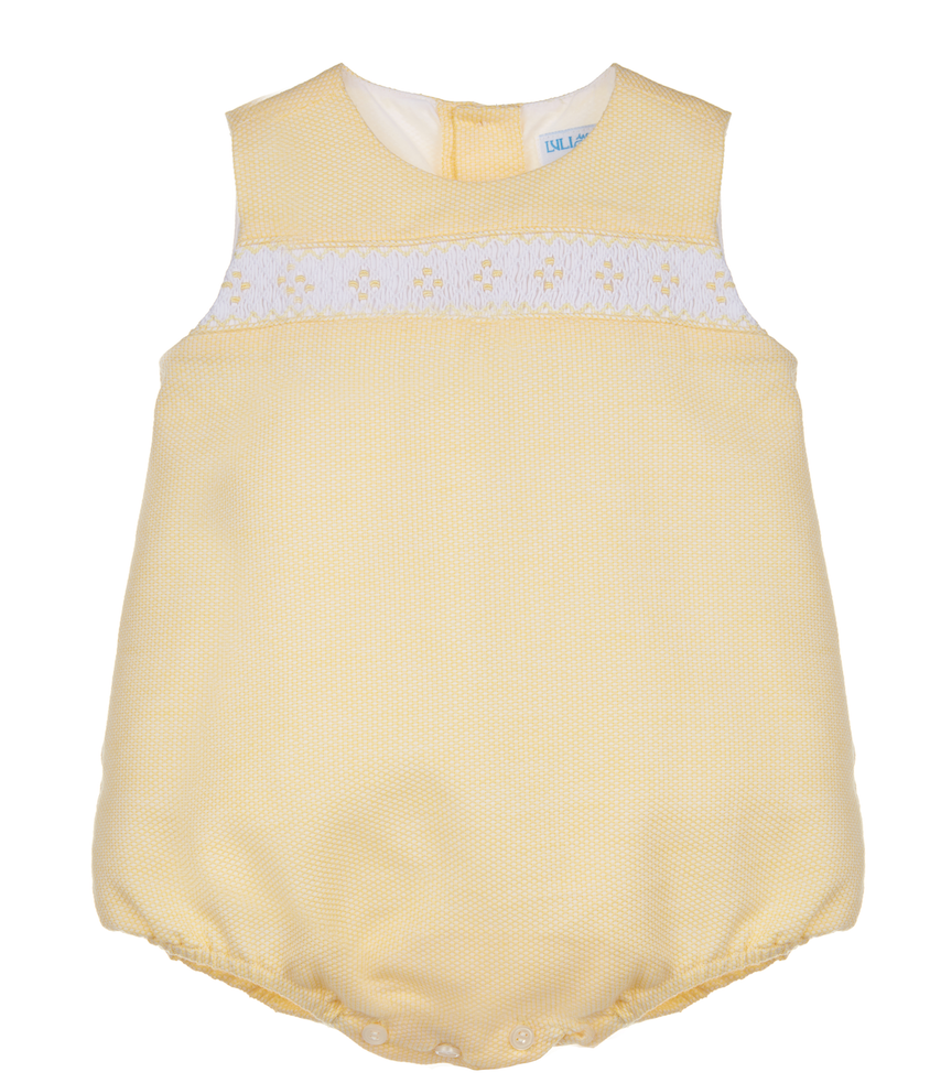 Yellow Lemon Tea Smocked Bubble