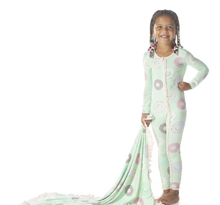Pistachio Donut Muffin Ruffle Coverall w/ Zipper
