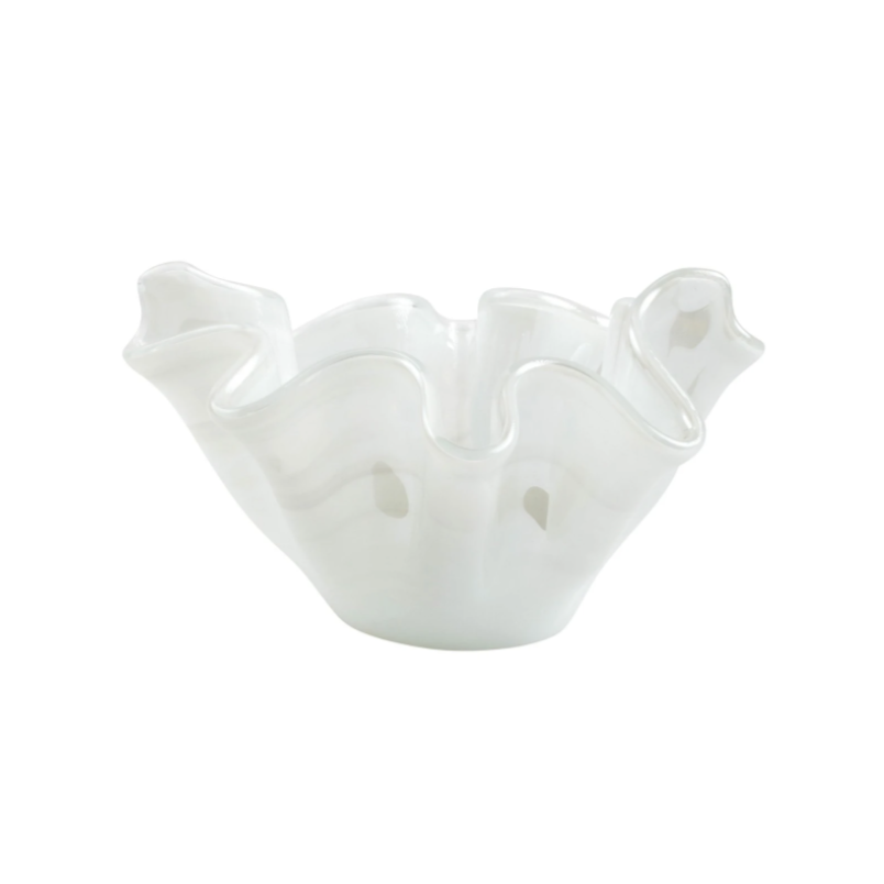 Onda Glass White Medium Bowl