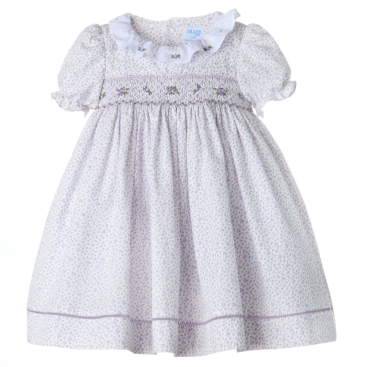 Lilac Roses Smocked Dress