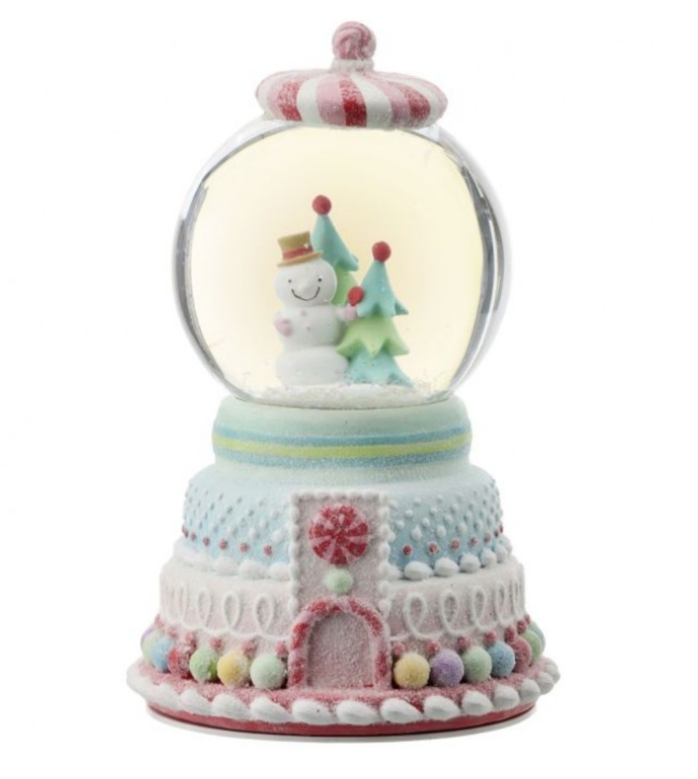 Candy Snowman Snow Globe With Music