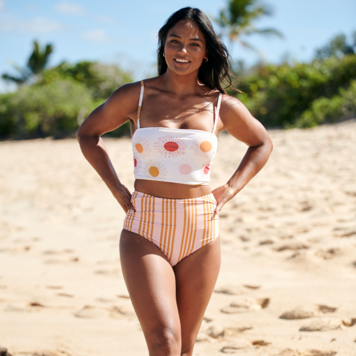 Mellow Rose Column Stripe Courtney Tankini Bottom