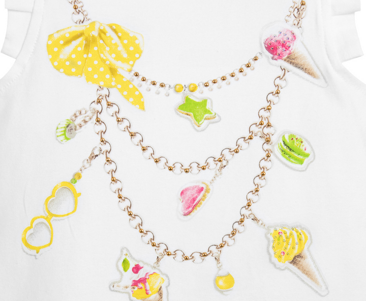Ice-Cream Print "Necklace" Tank Top