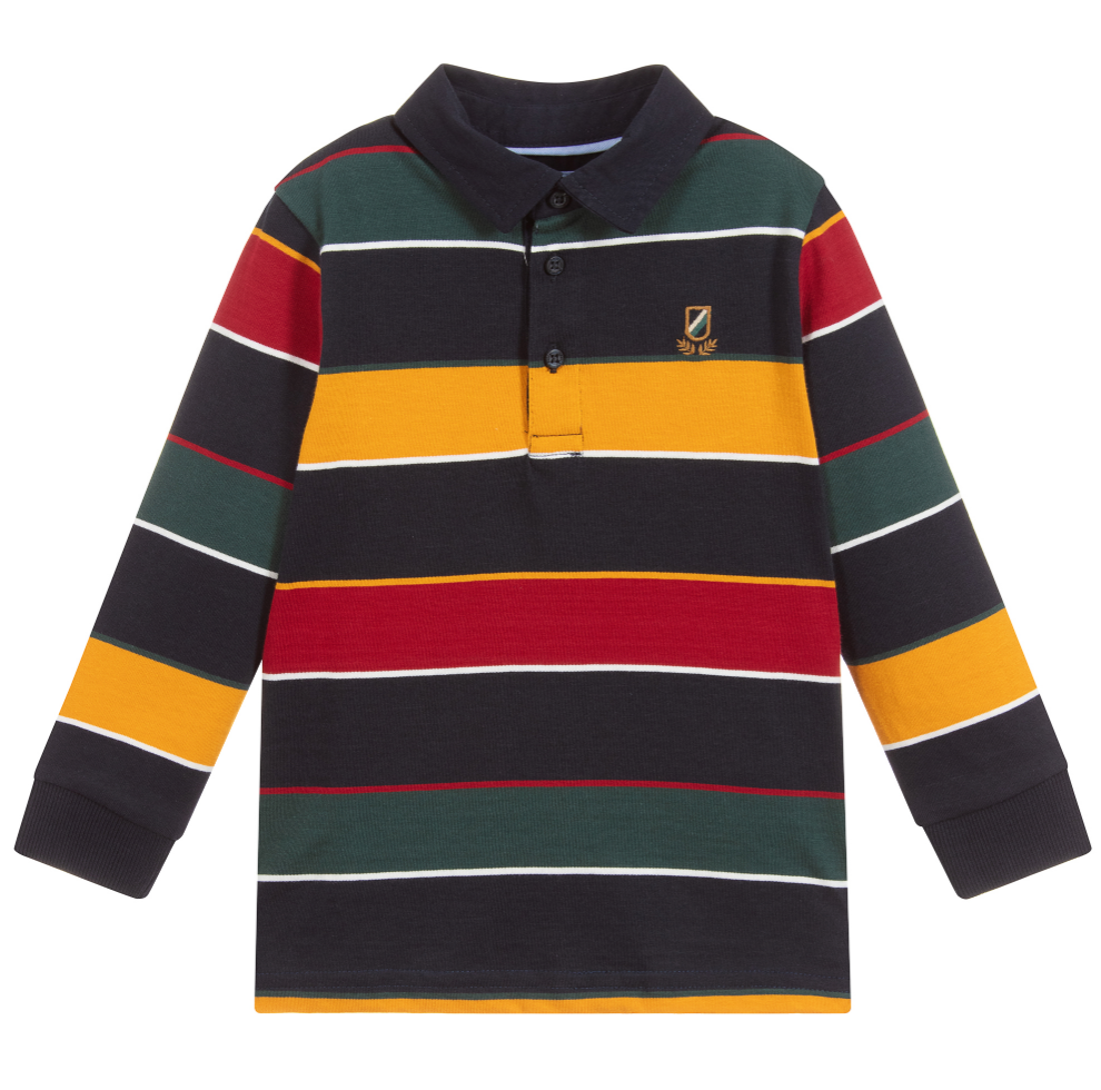 Classic Striped Long Sleeve Polo 